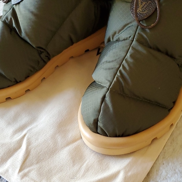 Louis Vuitton Pilloe Boot Green Quilted Water Repellent 9US or 39EU Monogram New - Picture 6 of 16